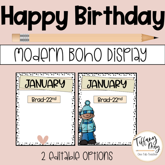 Happy Birthday Display | Modern Boho