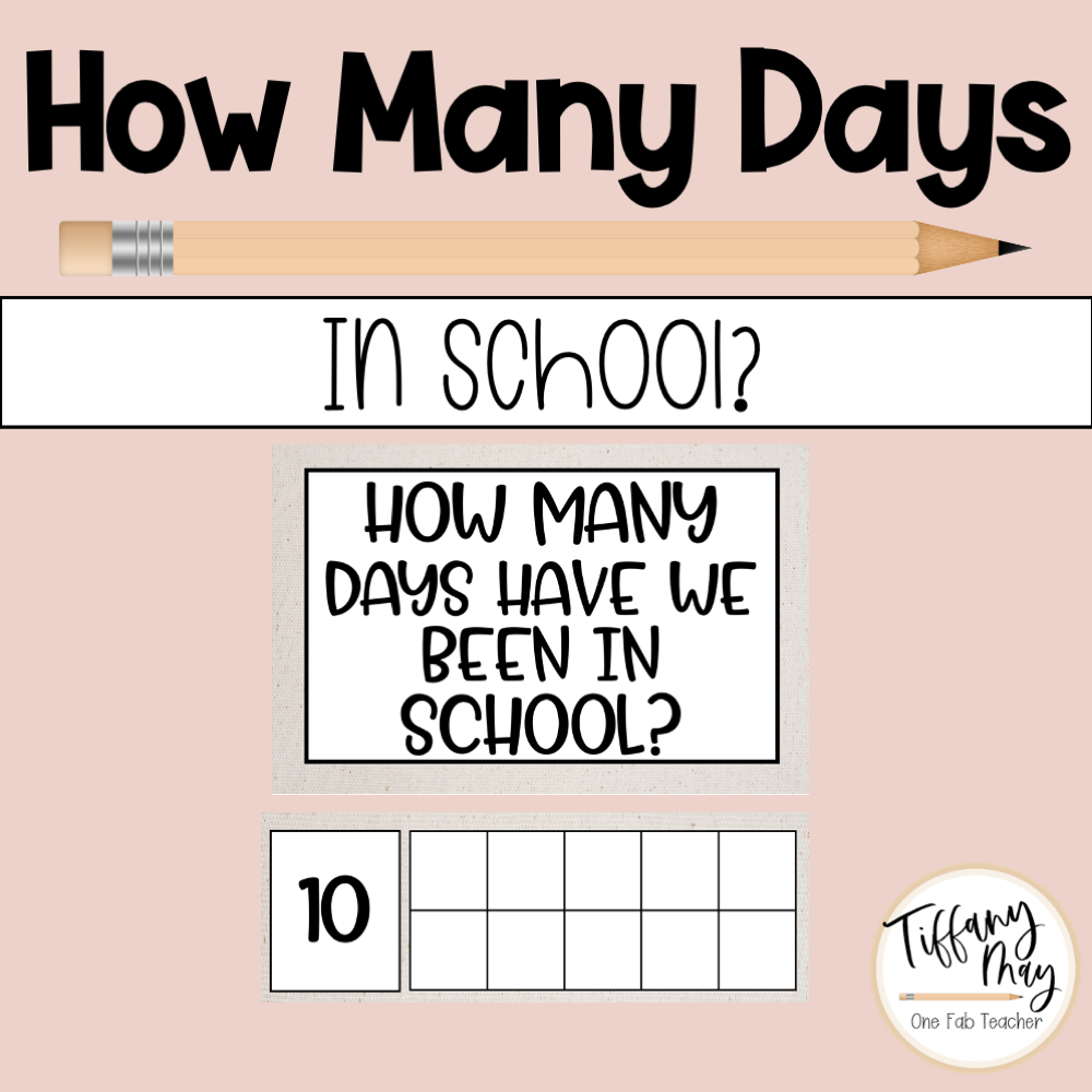 How Many Days in School Counting Set | Gray Linen