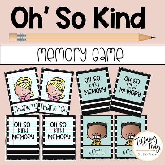 Oh' So Kind Memory Game | Kindness Game for Kids