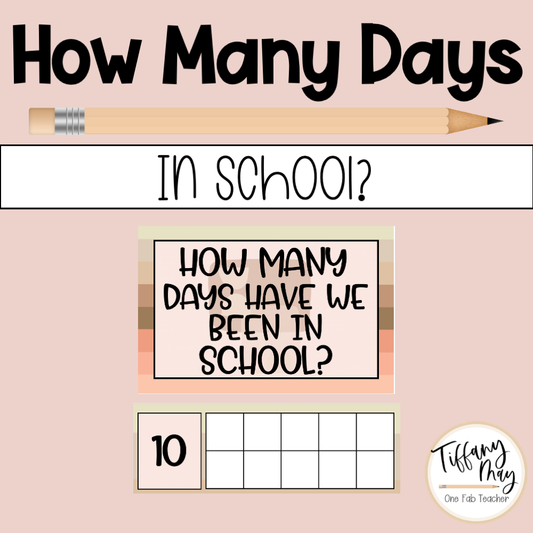 How Many Days in School Counting Set | Boho