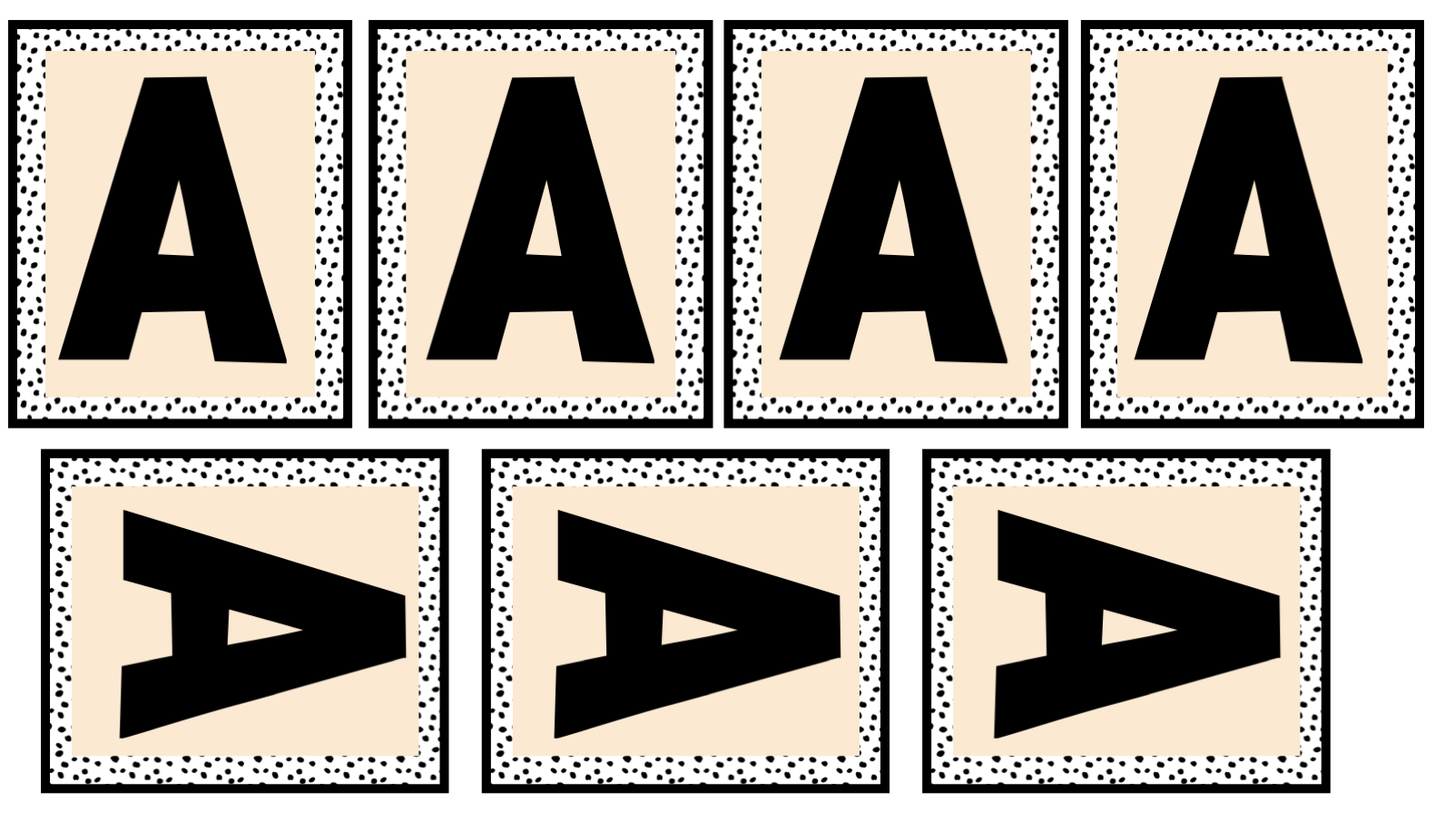 Bulletin Board Uppercase Bold Letters | Small Modern Boho