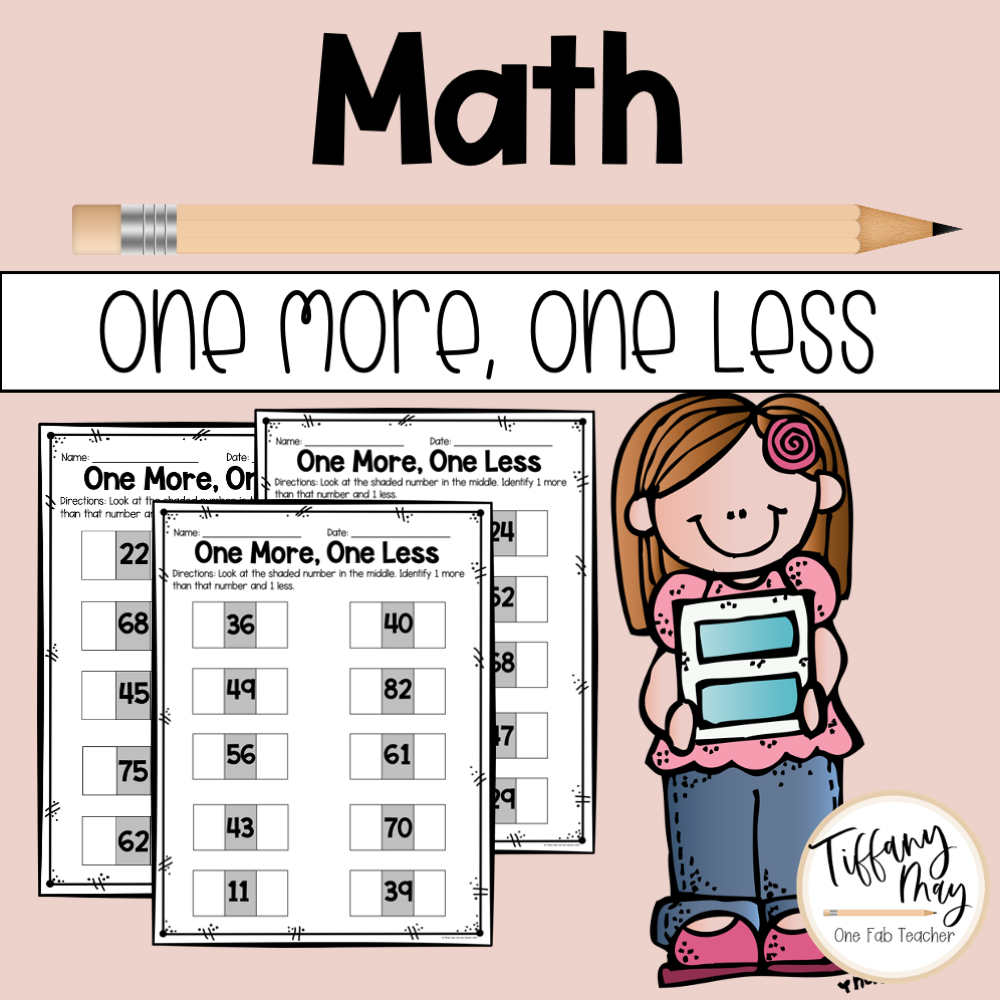 One More and One Less | Elementary Math Worksheets