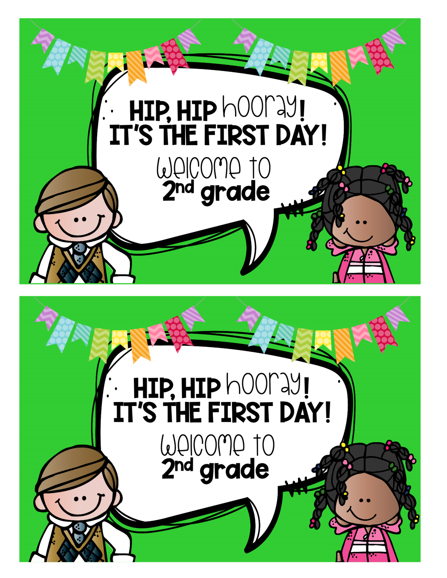 Welcome Back to School Cards | 2nd grade