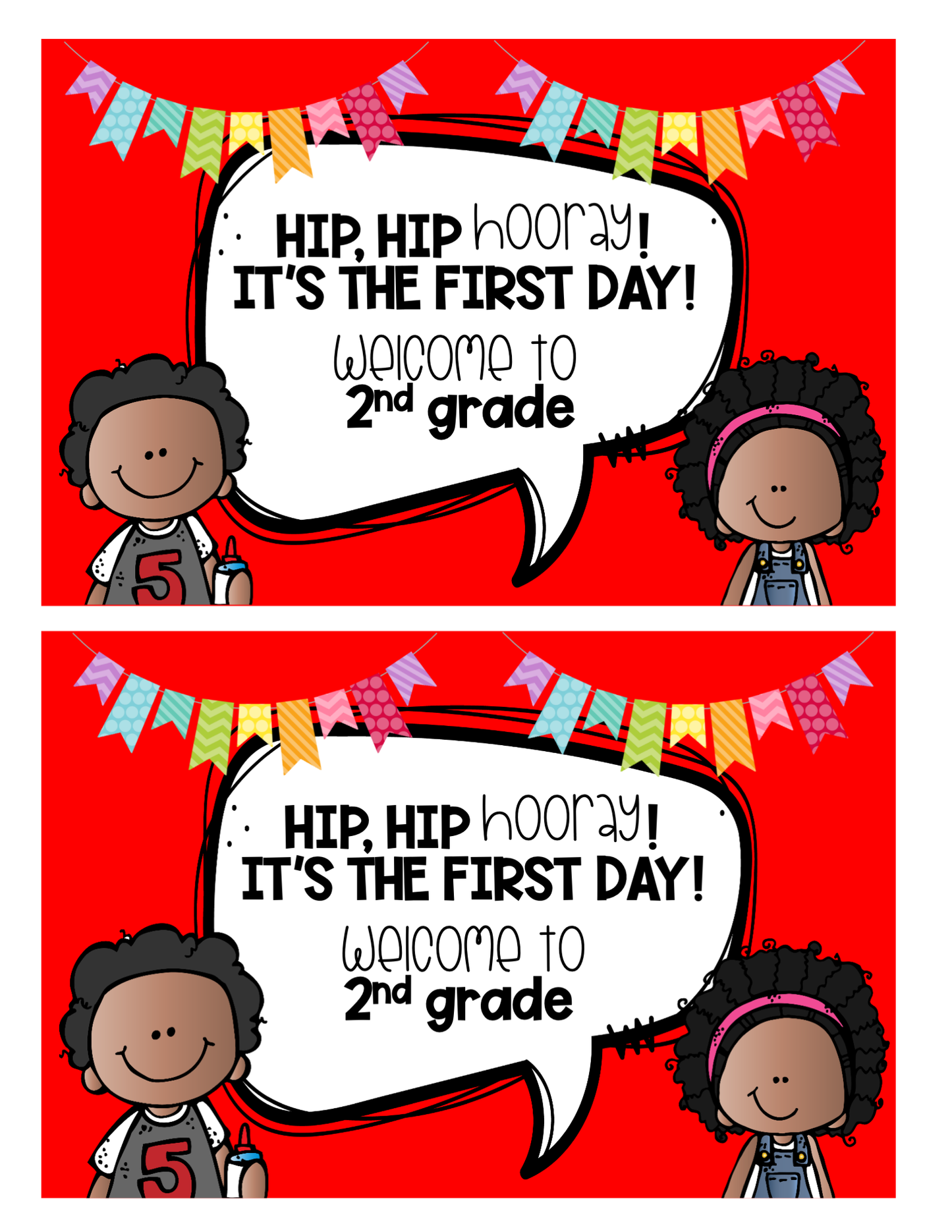Welcome Back to School Cards | 2nd grade
