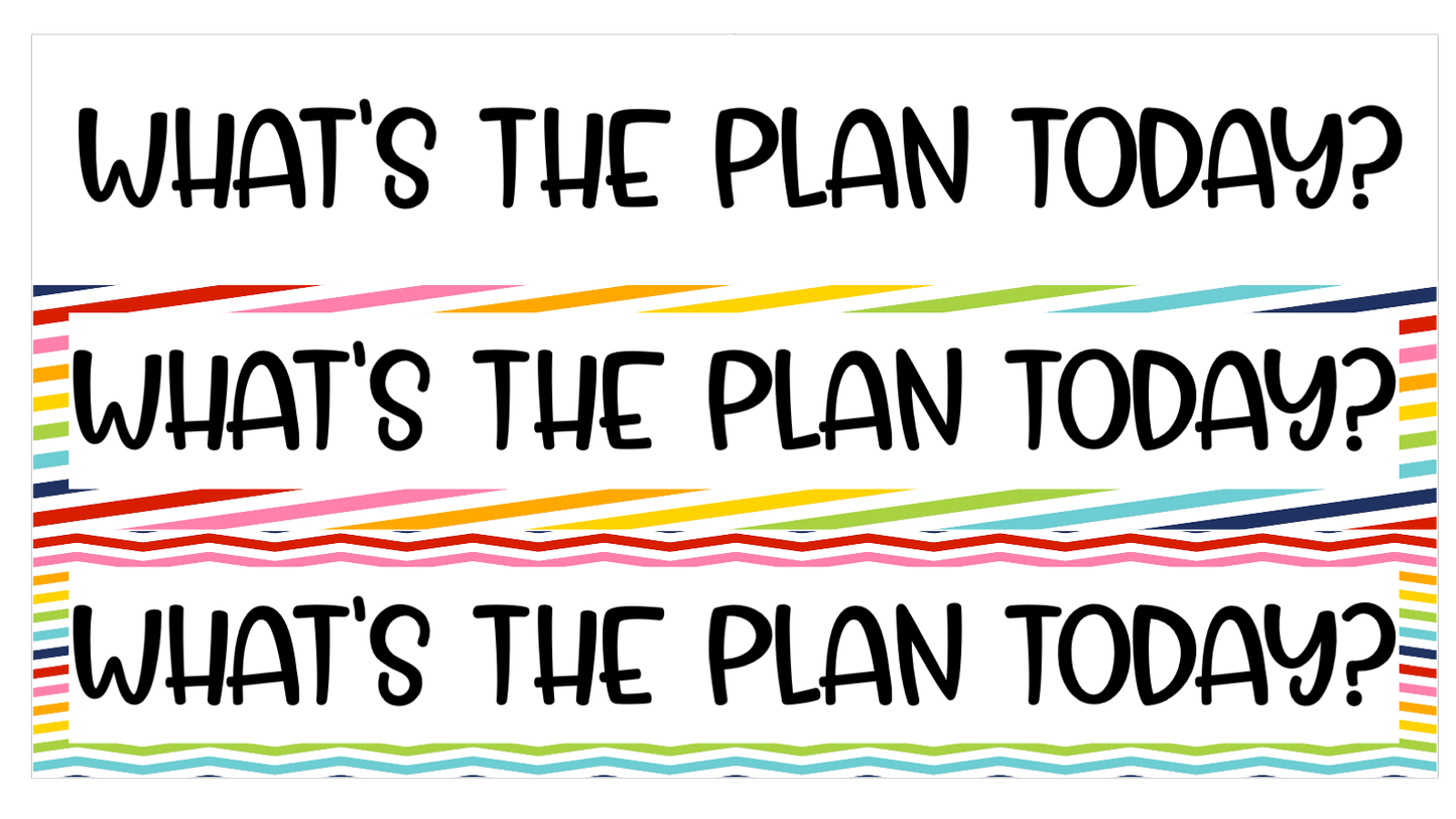Daily Schedule | Customizable White and Rainbow