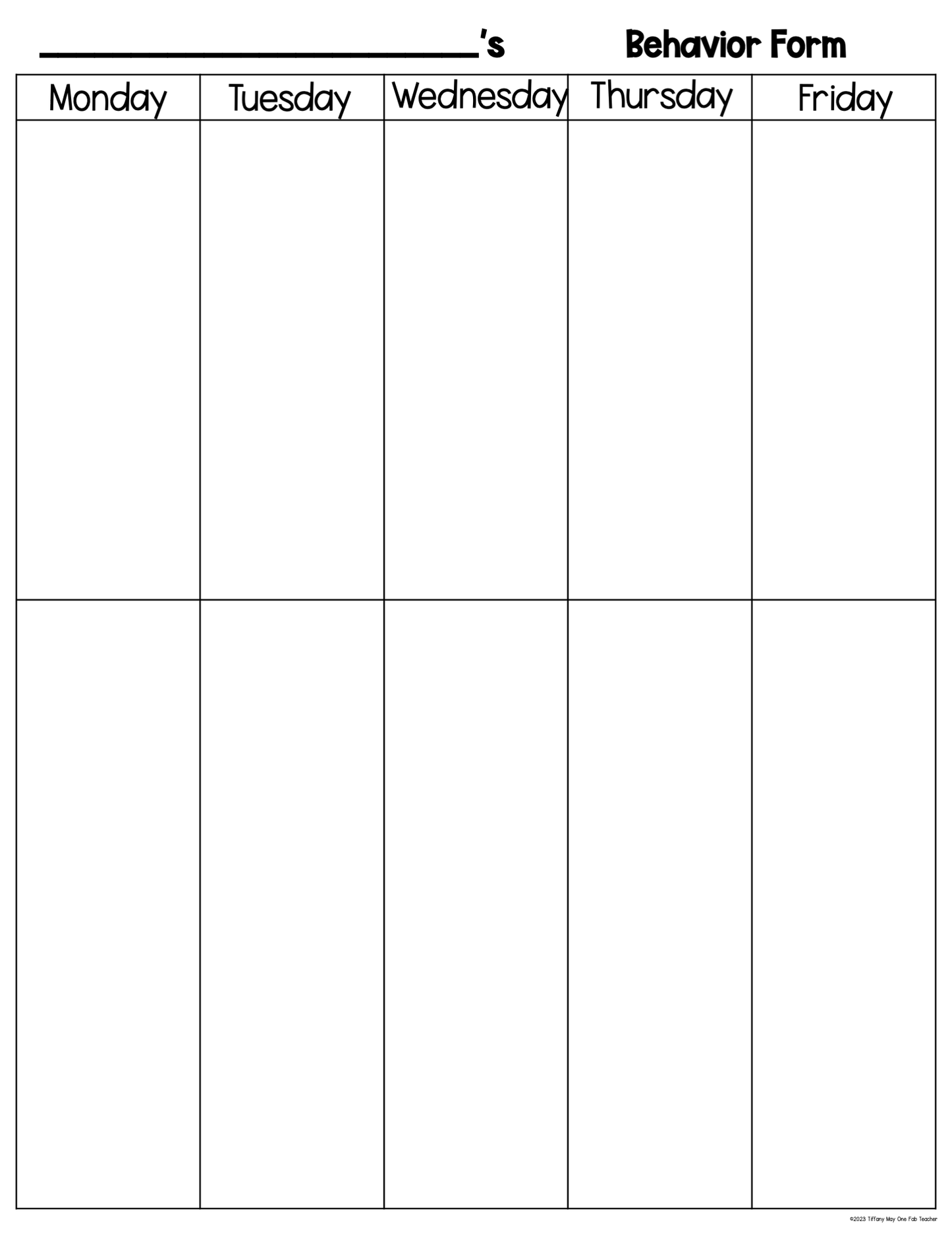 Classroom Documentation Forms