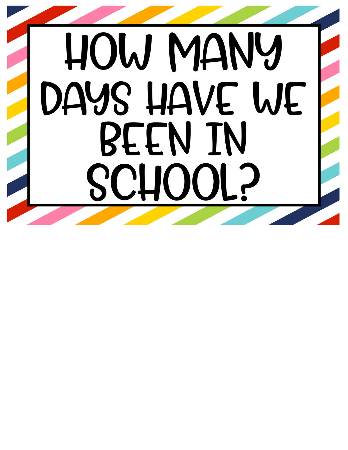 How Many Days in School Counting Set | Rainbow