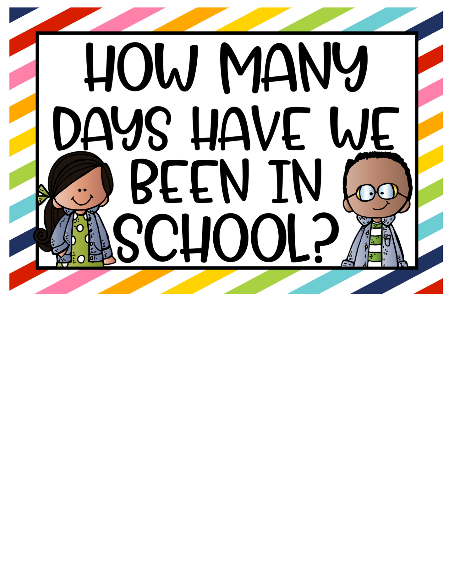 How Many Days in School Counting Set | Rainbow