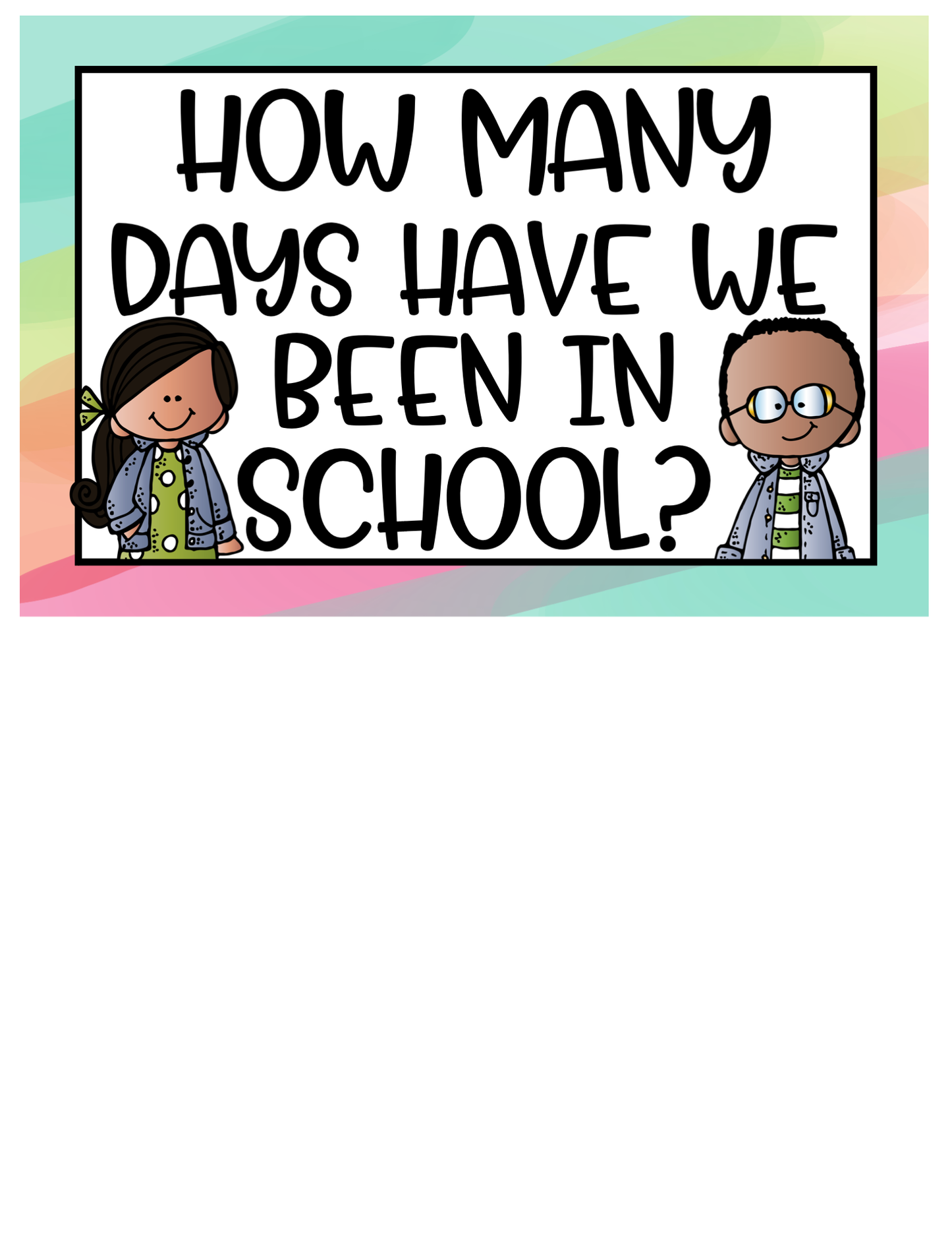 How Many Days in School Counting Set | Happy Bright