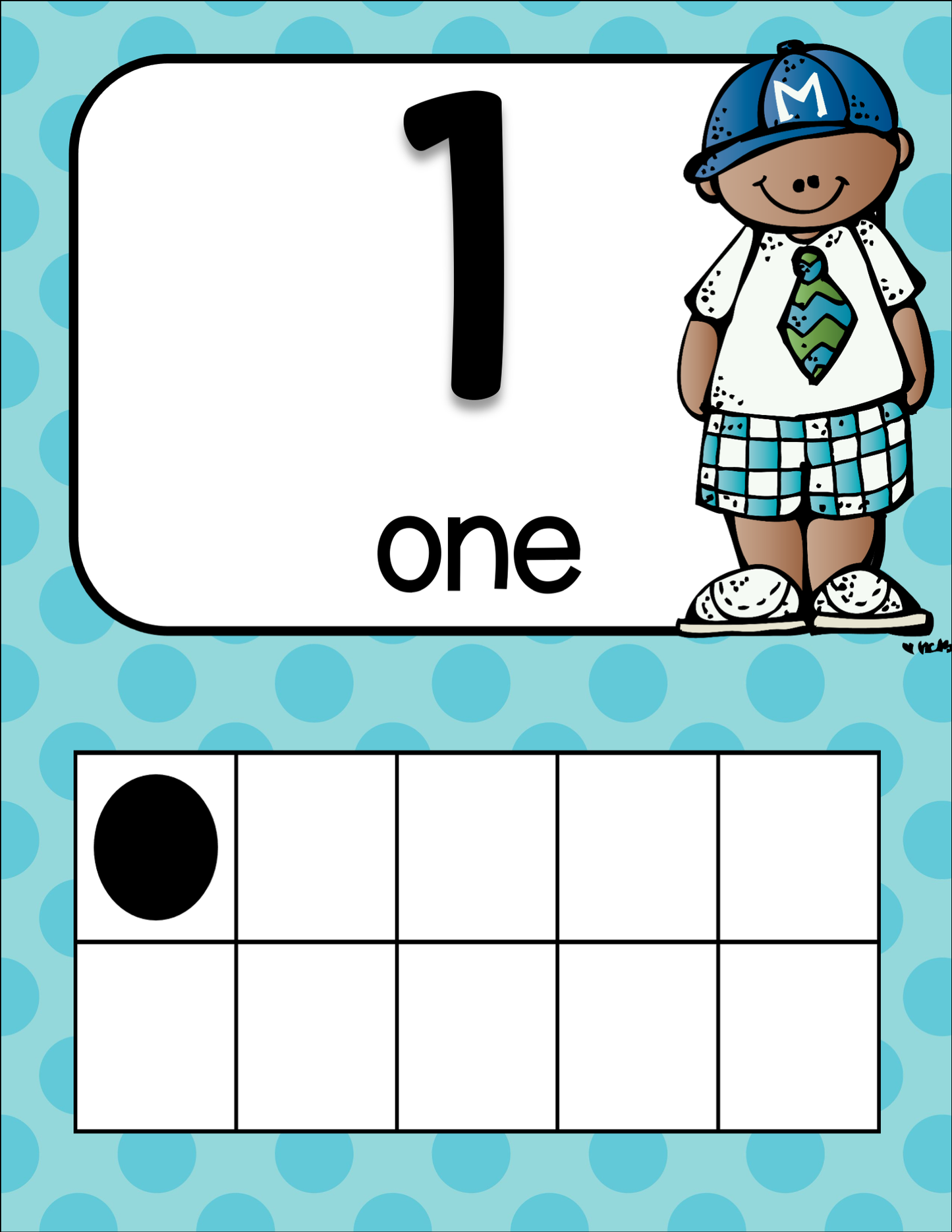 Ten Frame Posters | Happy Polka Dot Bright 0-30