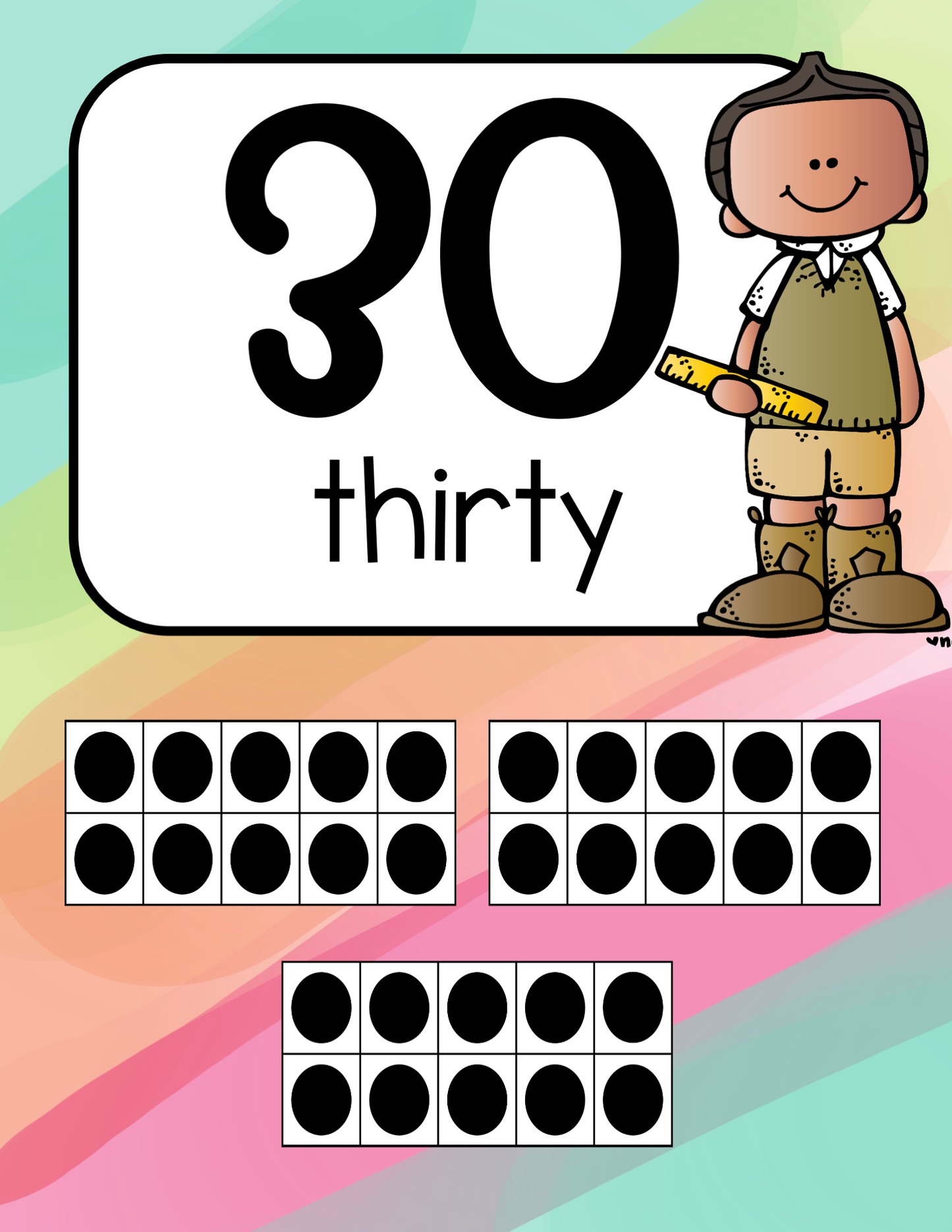 Ten Frame Posters | Happy Bright 0-30