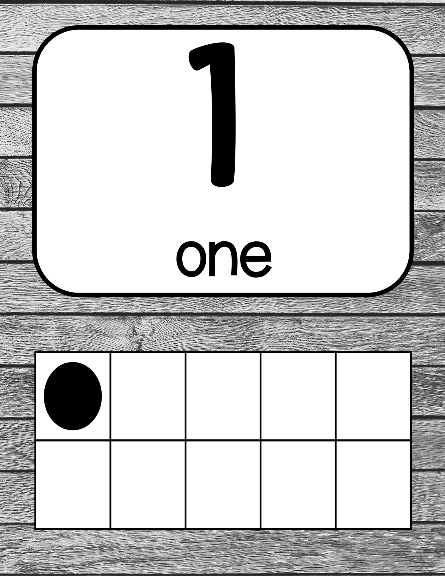 Ten Frame Posters | Grey Wood 0-30