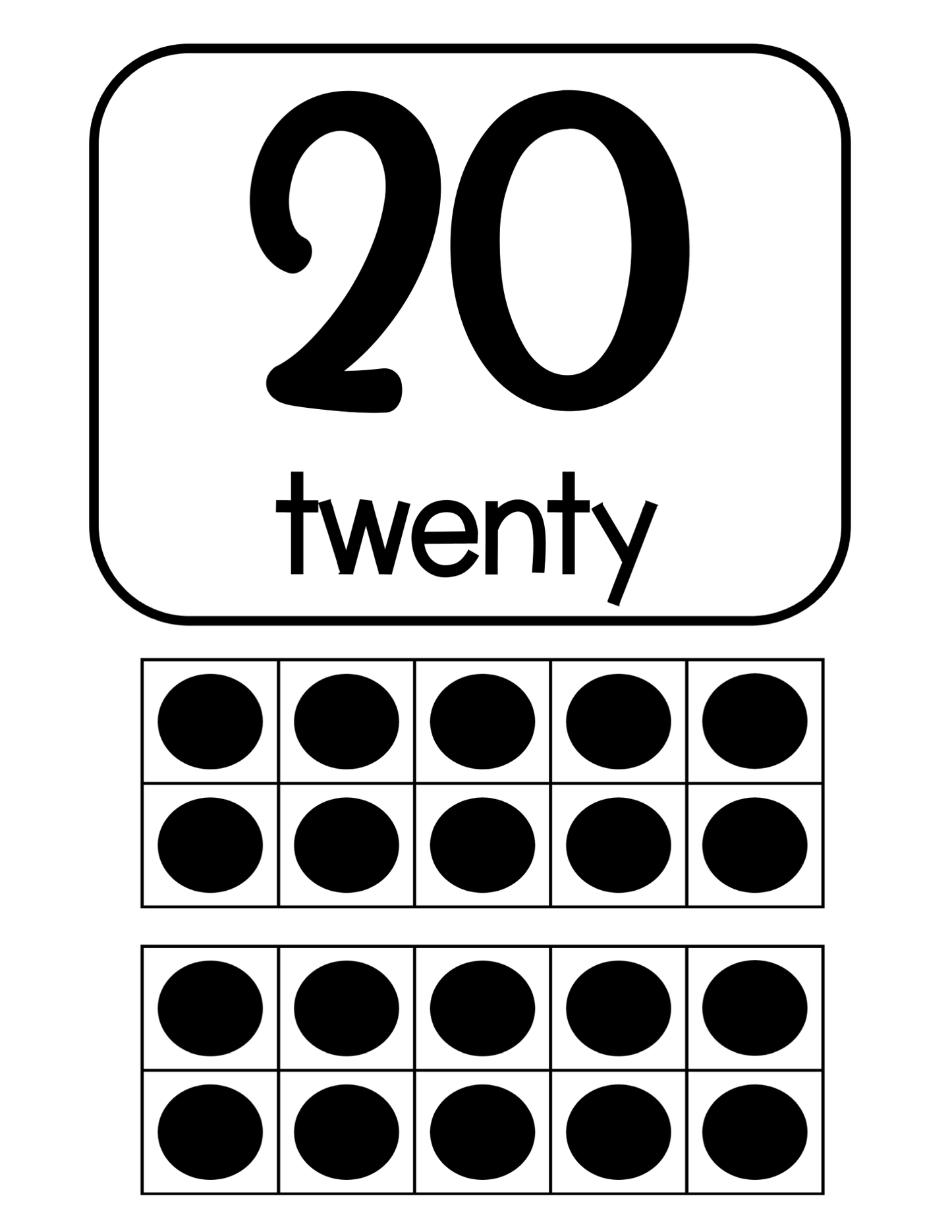Ten Frame Posters | White 0-30