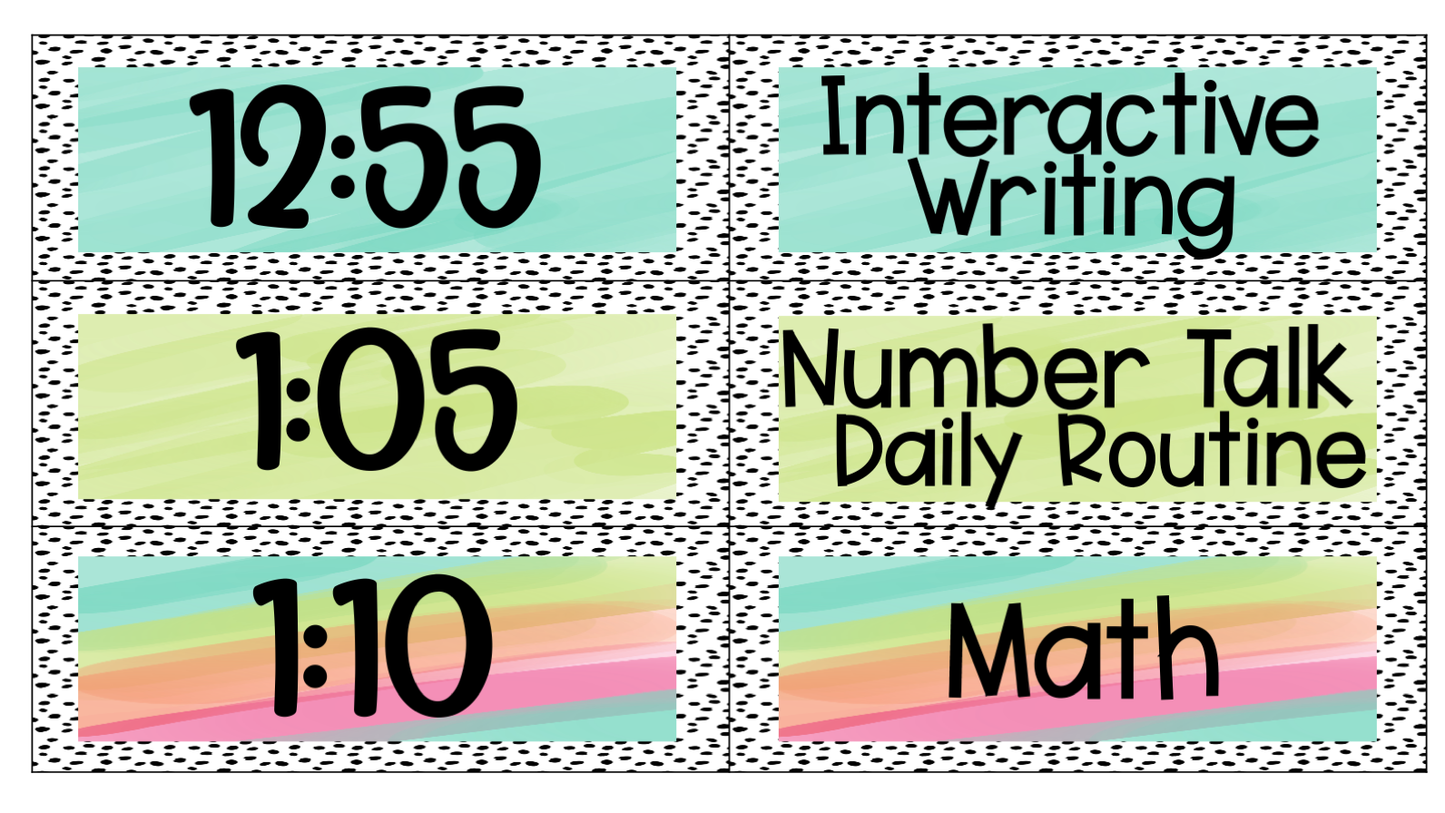 Daily Schedule | Customizable Happy Bright