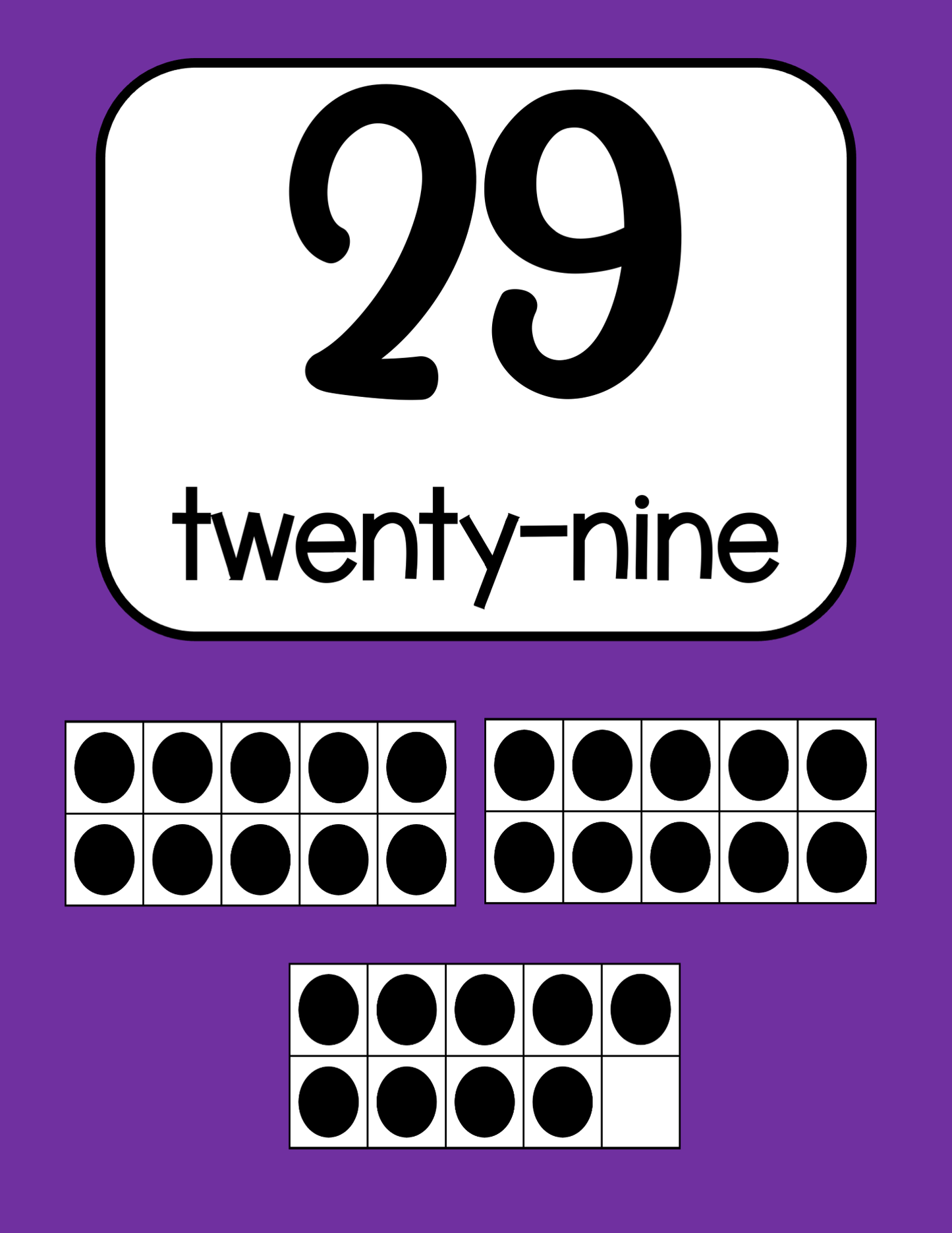 Ten Frame Posters | Primary Colors 0-30