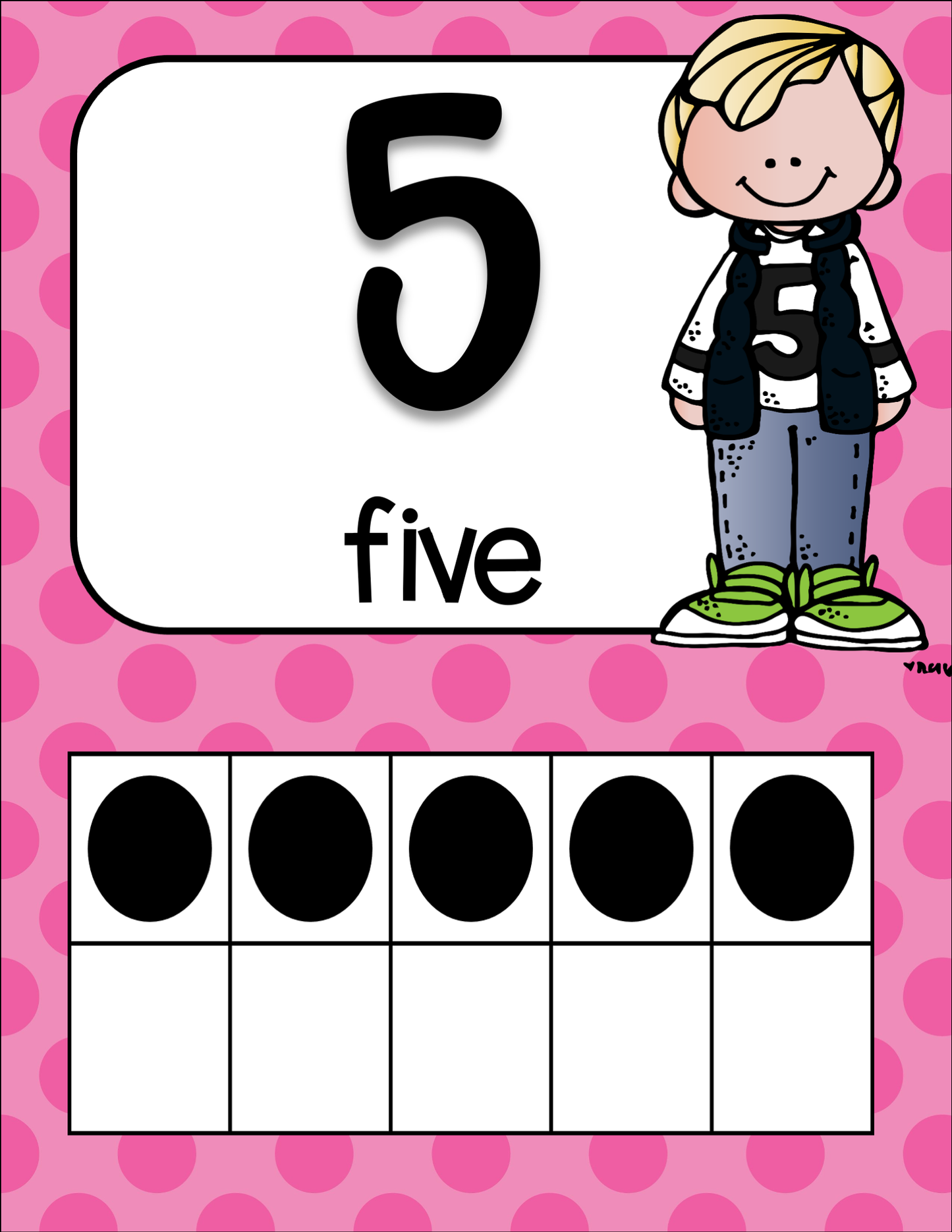 Ten Frame Posters | Happy Polka Dot Bright 0-30