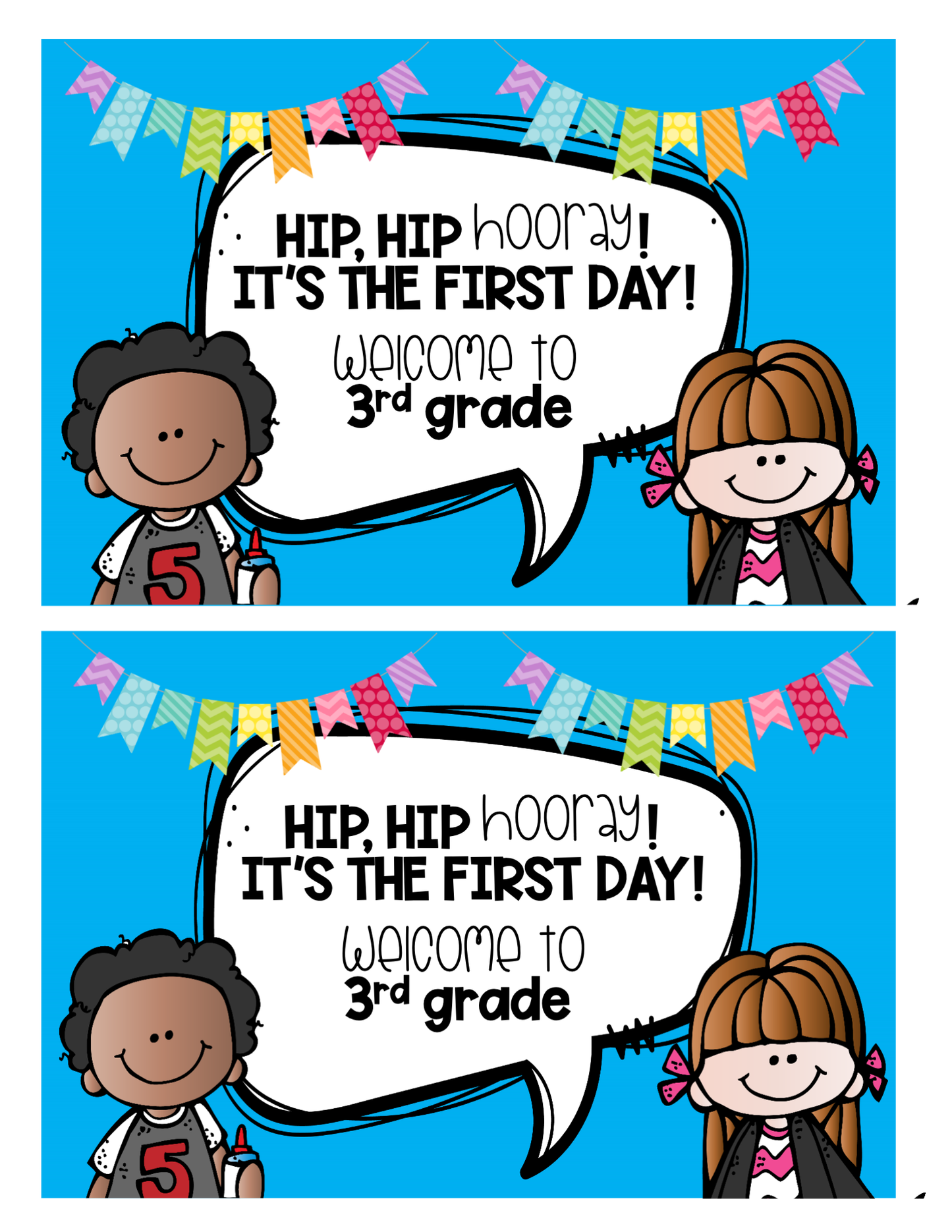 Welcome Back to School Cards | 3rd grade