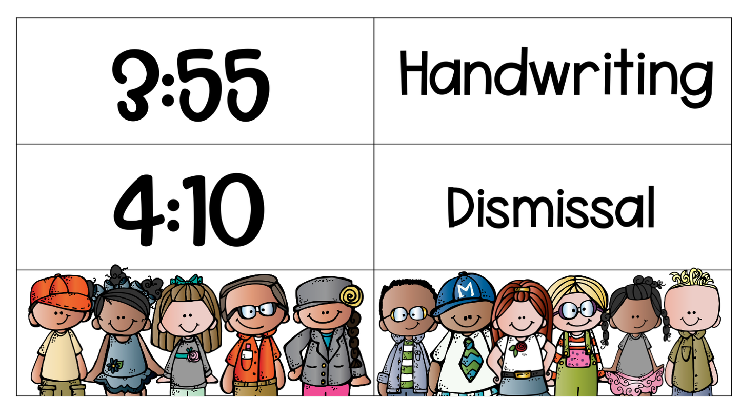 Daily Schedule | Customizable White and Rainbow