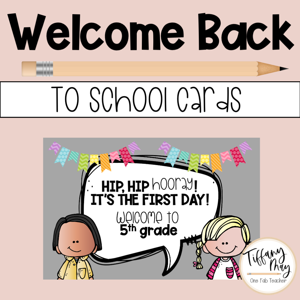 Welcome Back to School Cards | 5th grade