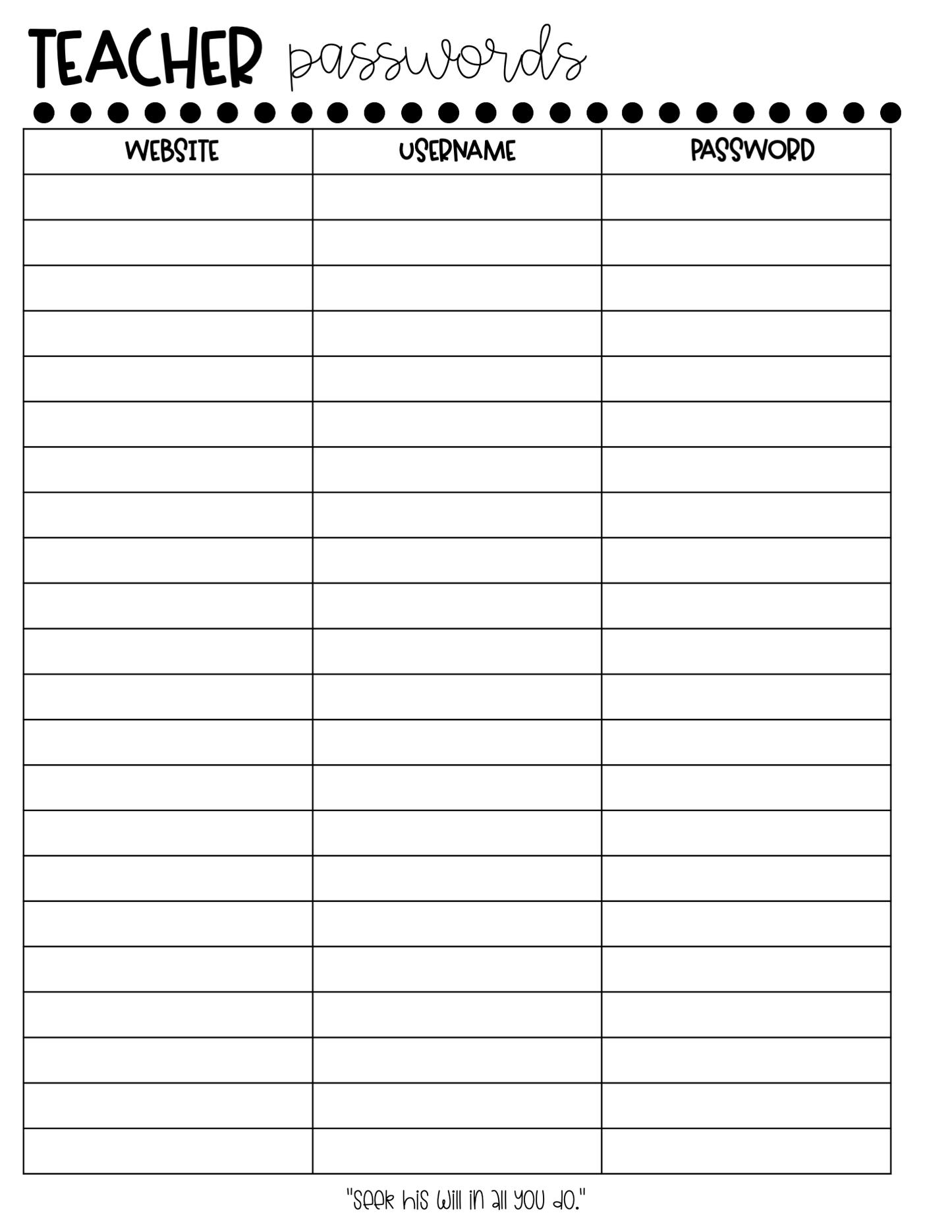 One Fab Teacher Weekly Planner 2023-2024