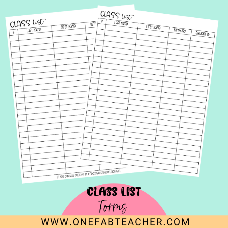 Class List Editable Document