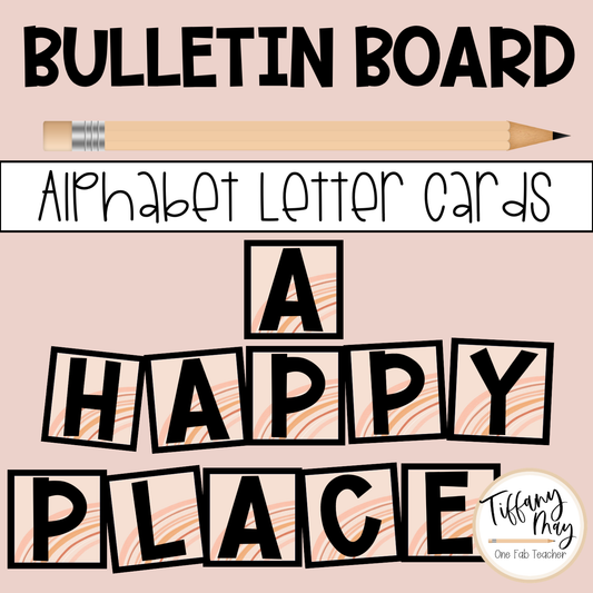 Bulletin Board Alphabet Letter Cards | Boho Rainbow
