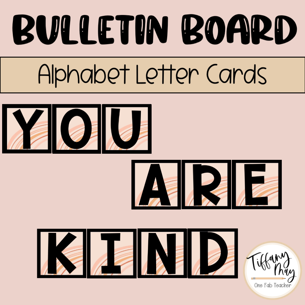 Bulletin Board Alphabet Letter Cards | Boho Rainbow