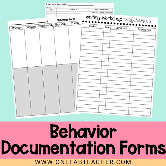 Classroom Documentation Forms