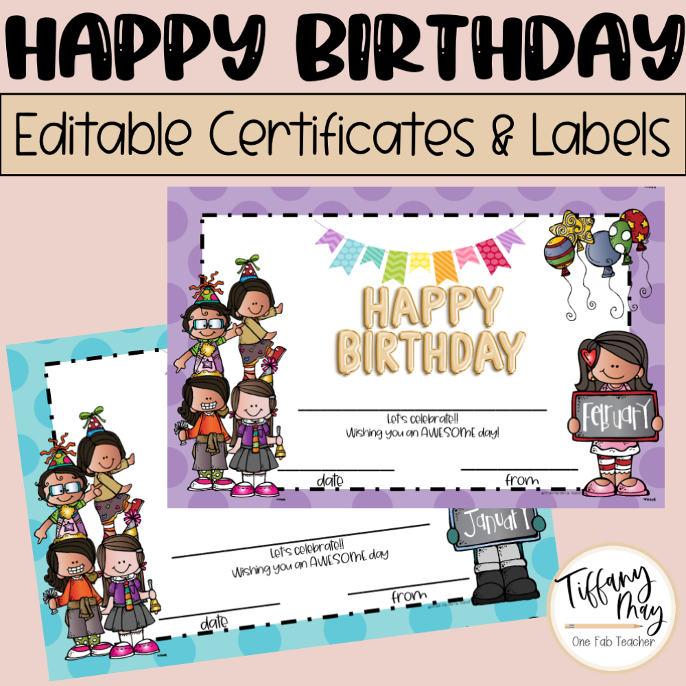 Happy Birthday Certificates | Celebrate with Style: Editable and Perso ...