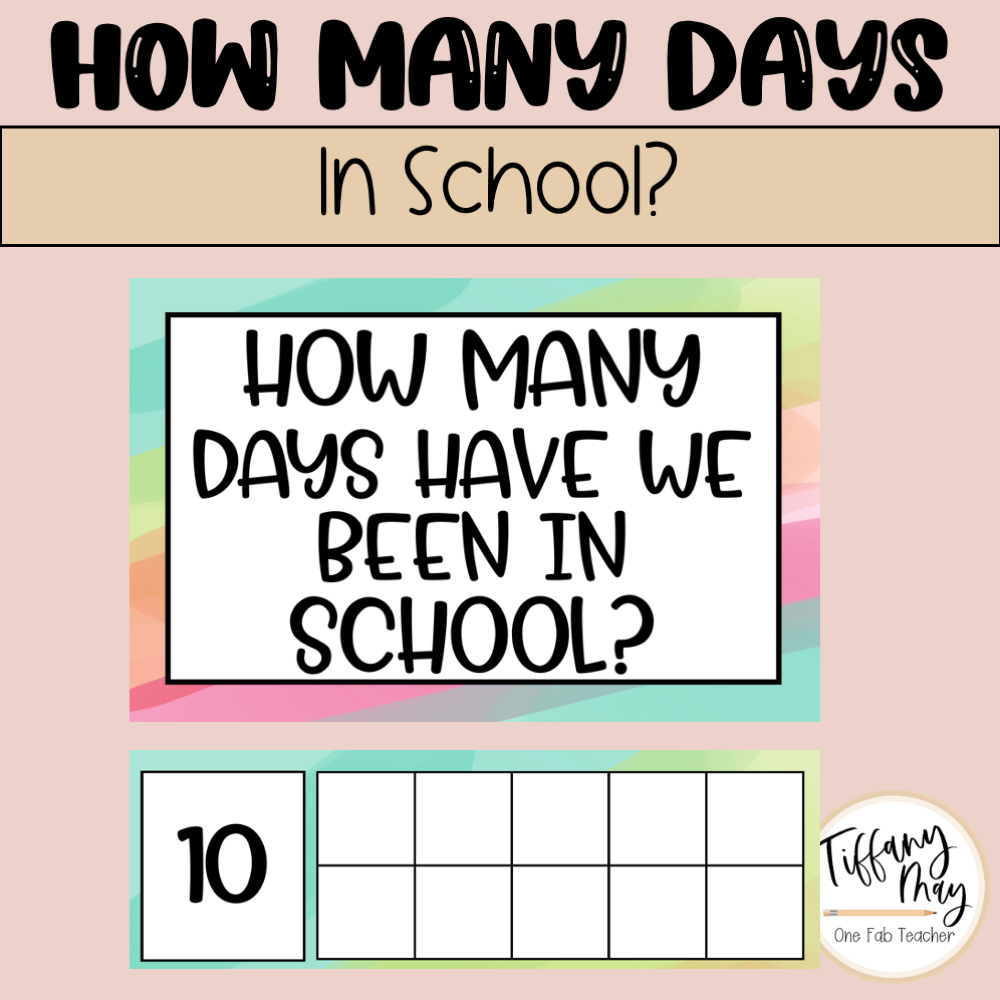 How Many Days in School Counting Set | Happy Bright