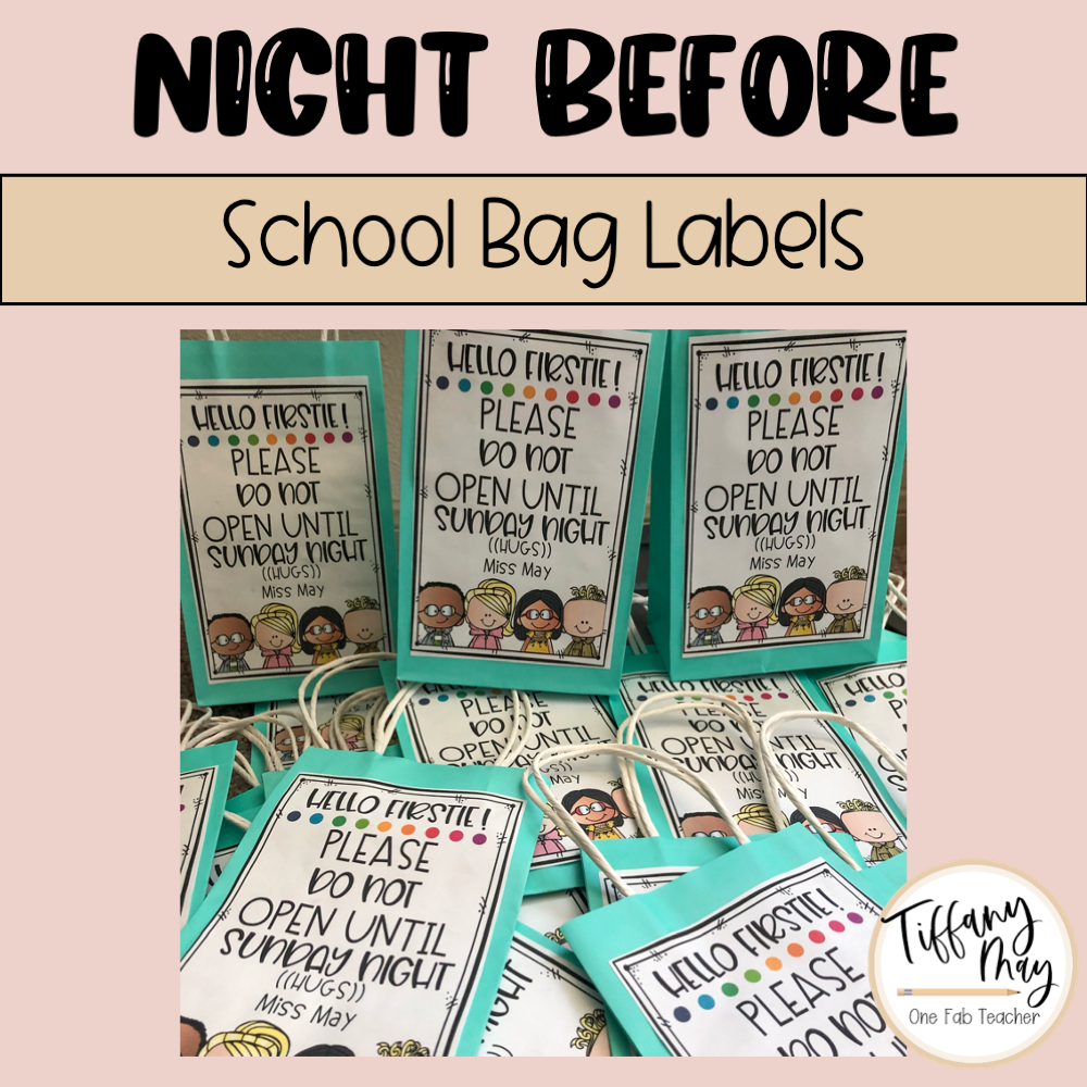 Night Before School Bag Label