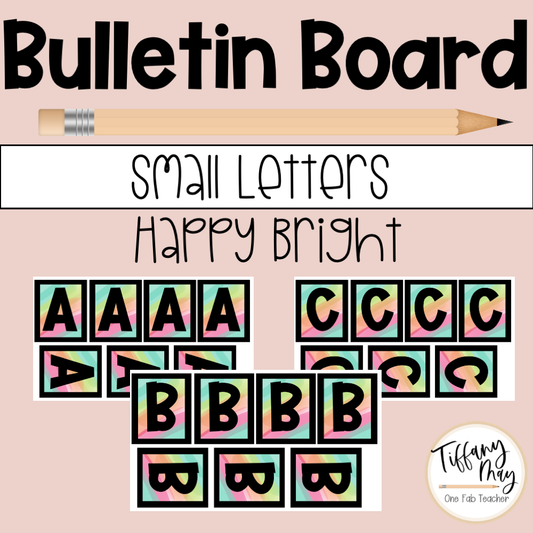 Bulletin Board Uppercase Bold Letters | Happy Bright Small