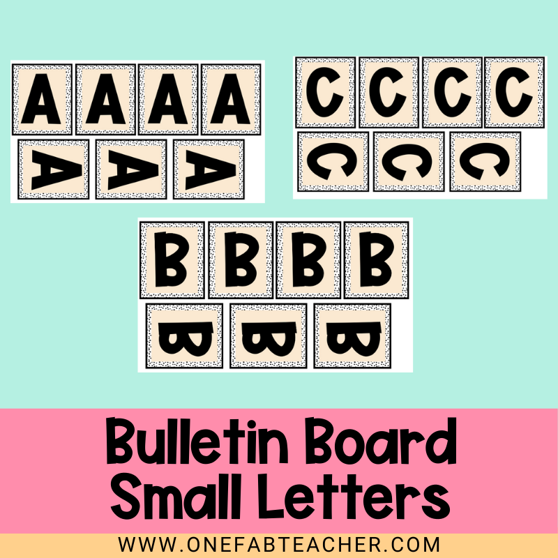 Bulletin Board Uppercase Bold Letters | Small Beige