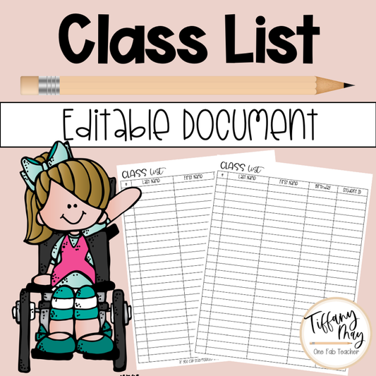 Class List Editable Document