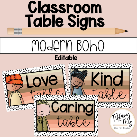 Kindness Table Signs | Modern Boho