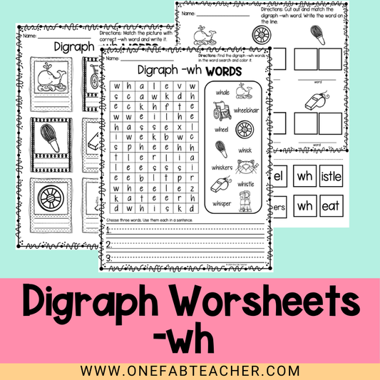 Digraph Wh Worksheets