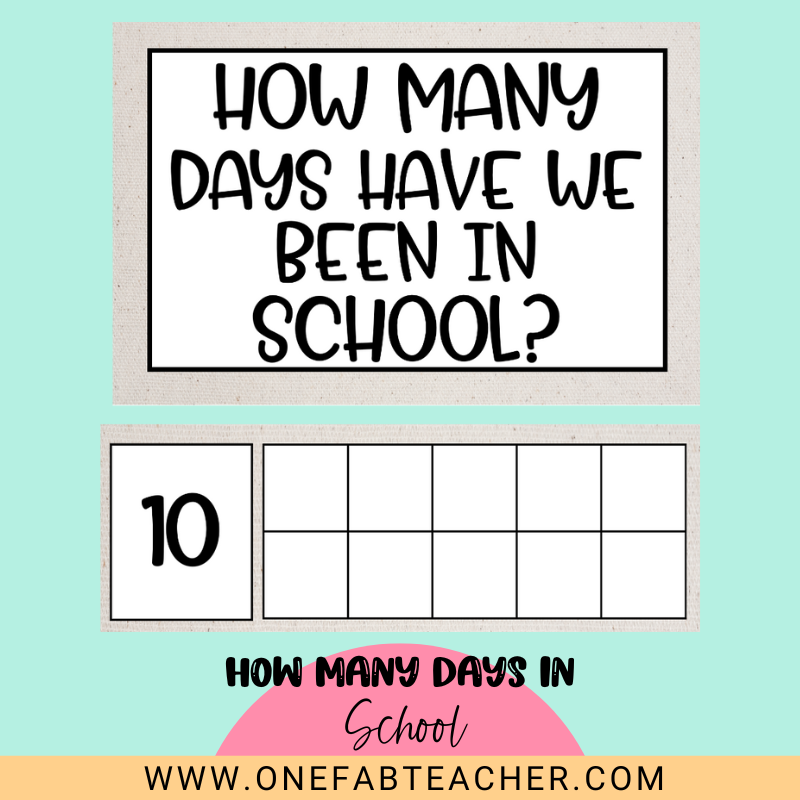 How Many Days in School Counting Set | Grey Linen