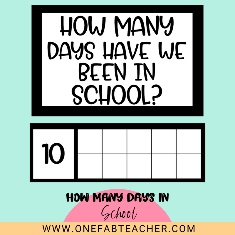 How Many Days in School Counting Set | Black