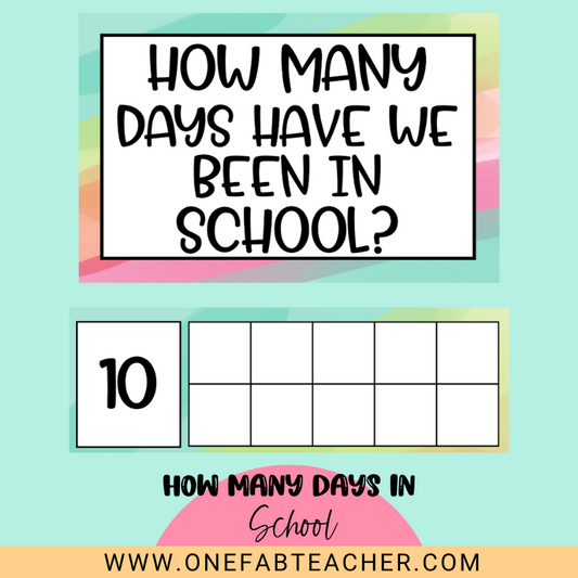 How Many Days in School Counting Set | Happy Bright