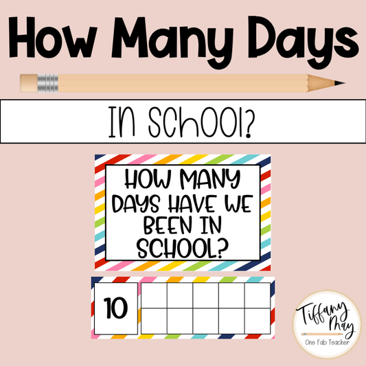 How Many Days in School Counting Set | Rainbow