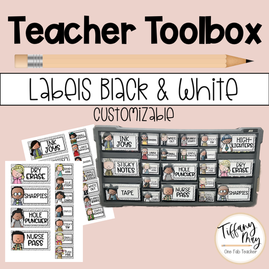 Teacher Toolbox Labels Set Black and Speckled  | The Ultimate Organizational Solution for Teachers