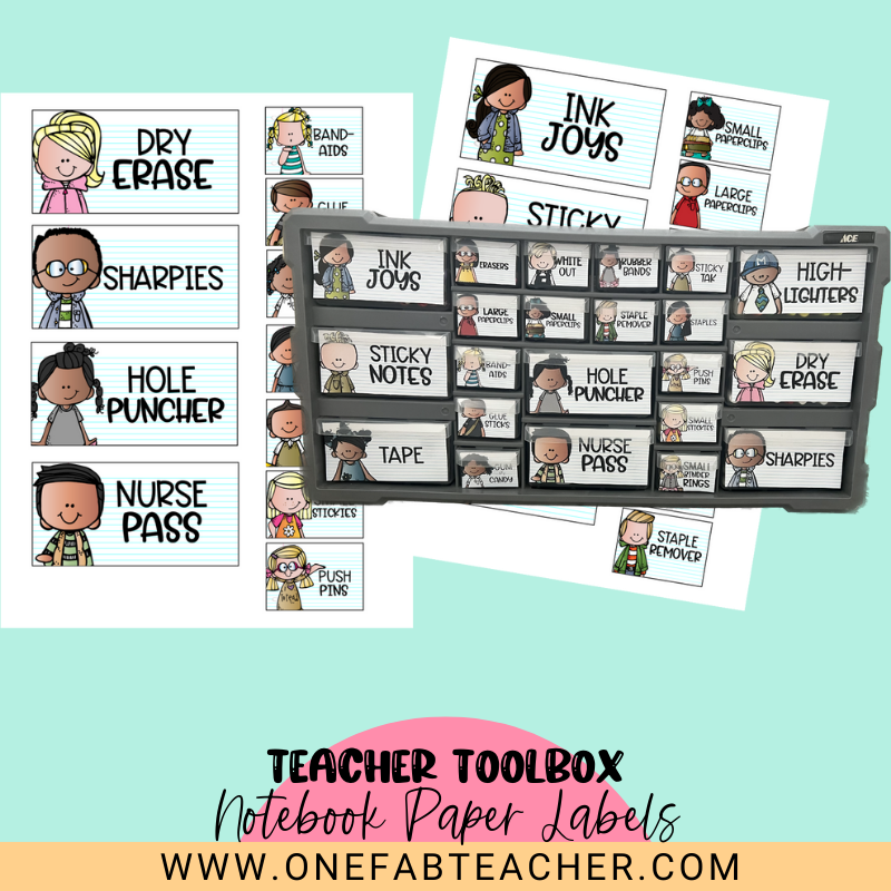 Teacher Toolbox Labels Set Notebook Paper | The Ultimate Organizational Solution for Teachers