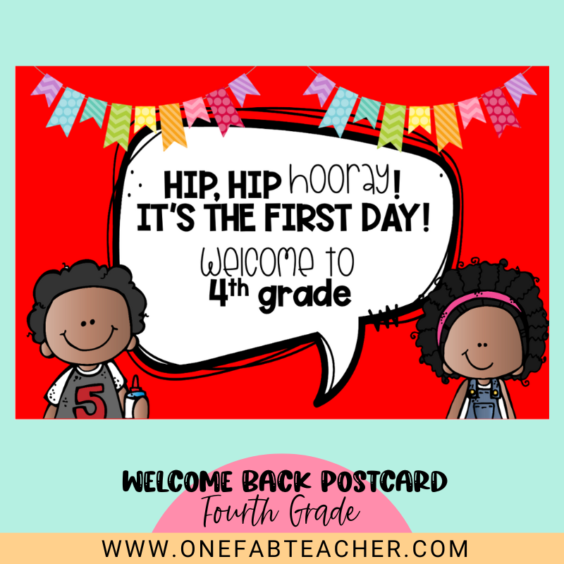 Welcome Back to School Cards | 4th grade