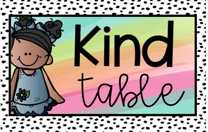 Happy Bright Kindness Table Signs