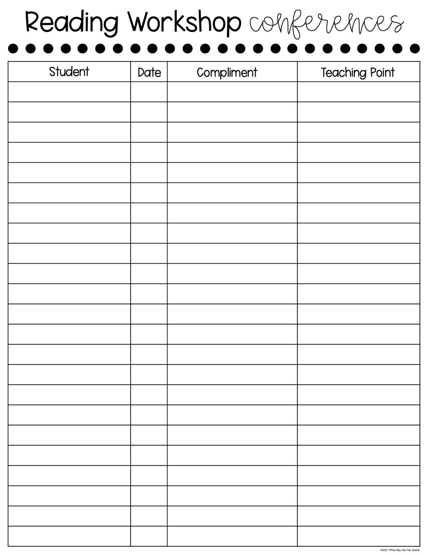 Classroom Documentation Forms