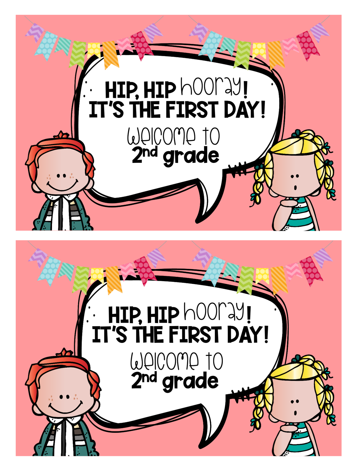 Welcome Back to School Cards | 2nd grade