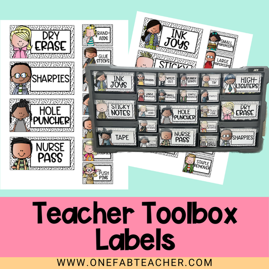 Teacher Toolbox Labels Set Black and Speckled  | The Ultimate Organizational Solution for Teachers