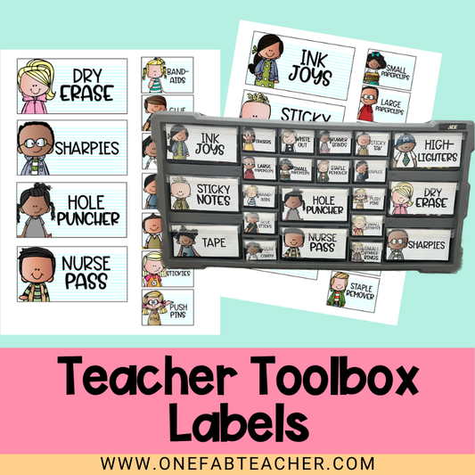 Teacher Toolbox Labels Set Notebook Paper | The Ultimate Organizational Solution for Teachers