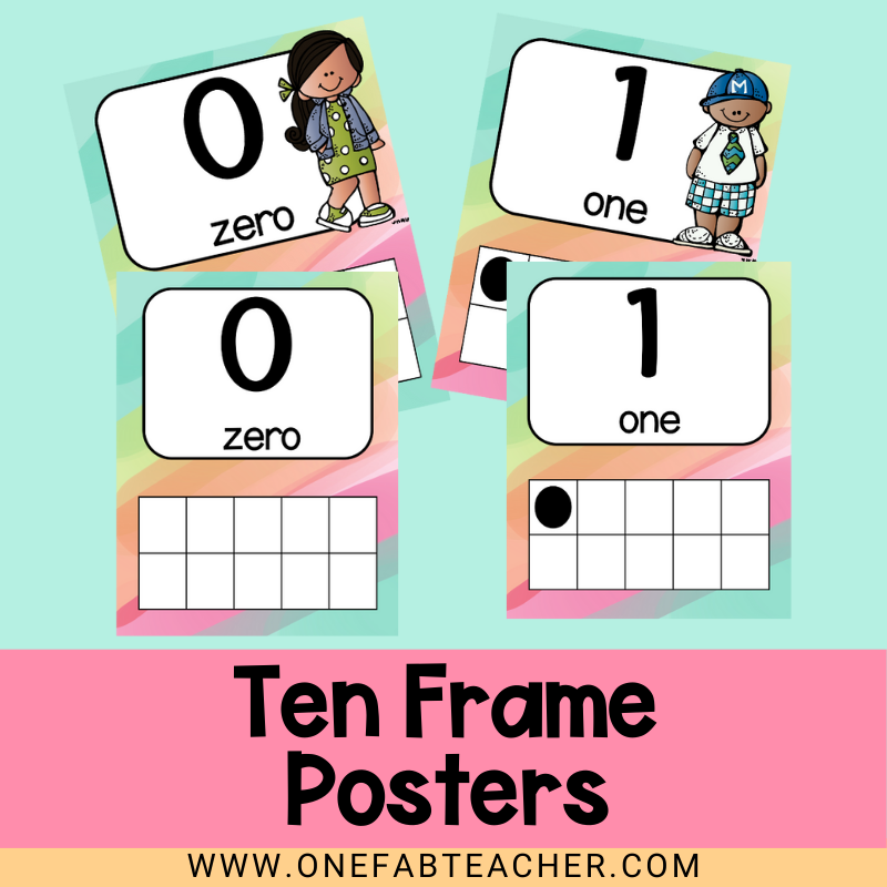 Ten Frame Posters | Happy Bright 0-30