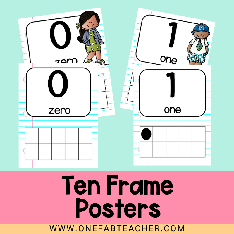 Ten Frame Posters | Notebook Paper 0-30